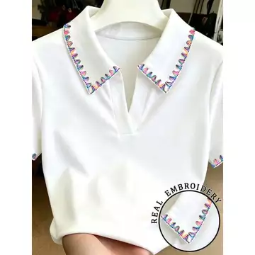 Áo thun nữ cổ POLO tay ngắn ôm dáng, áo thun nữ mặc thường ngày, áo tay ngắn nữ, áo nữ mùa hè, áo nữ mẫu mới nhất, áo t