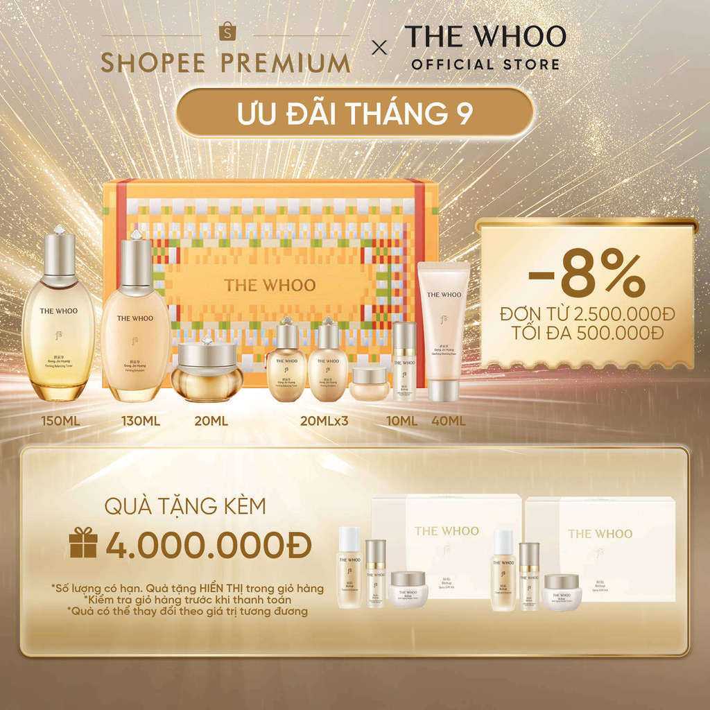 [THE WHOO OFFICIAL] Bộ dưỡng ẩm chống lão hóa Đông y WHOO Gong Jin Hyang Firming