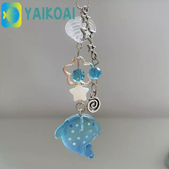 GLENES Shark Phone Charm, Đính Hạt Móc Khóa Chủ Đề Đại Dương Dây Điện Thoại Di Động, Ba Lô Dây Đeo Điện Thoại Di Động Y2k Độc Đáo Handmade Dây Điện Thoại Phụ Kiện Điện Thoại
