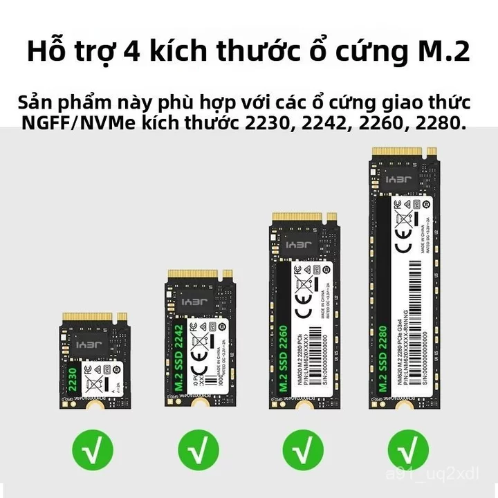 Hộp ổ cứng SSD M.2 NVMe chuyển Type-C cho laptop đọc SATA SSD M2 đa dụng giao nhanh