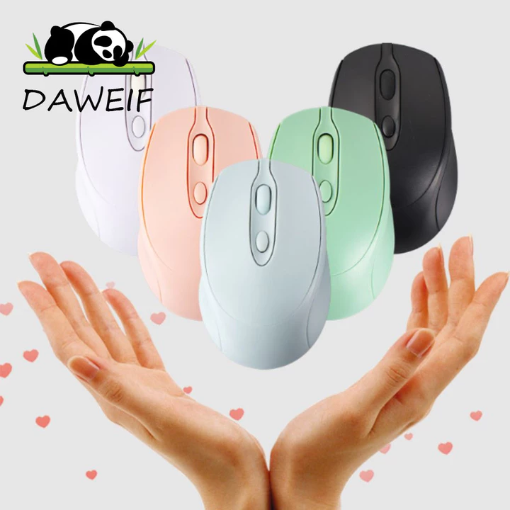 Chuột không dây DAWEIF Macaron, Chuột không dây công thái học có thể sạc lại 2.4Ghz + BT5.0, Chuột chơi game Chuột không dây 1600DPI Morandi tiện lợi Văn phòng / Nhà