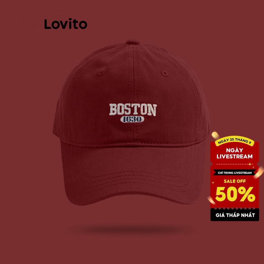 Lovito Mũ lưỡi trai bóng chày Boston chữ Phong cách thường ngày dành cho nữ LFA09617