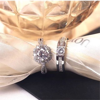 Hợp Kim Moissanite Nhẫn Hợp Kim Moissanite Cặp Đôi Xoắn Cánh Tay Kim Cương Nhẫn Cặp Nhẫn Cưới Cầu Hôn Hàng Ngày Tất Cả-