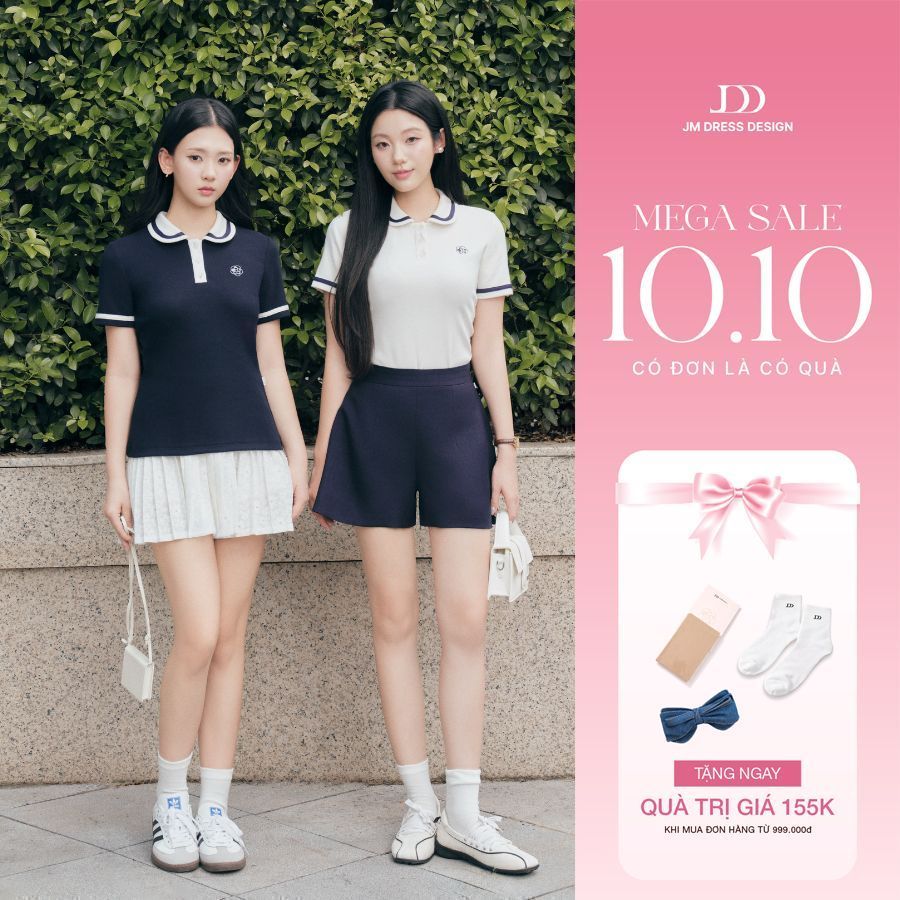 Áo Polo Cổ Sen Phối Viền Cổ Và Gấu Tay 2T41.2605 . Áo Thun Polo Nữ Thanh Lịch, Phong Cách Preppy Hiện Đại. Áo Xinh JM