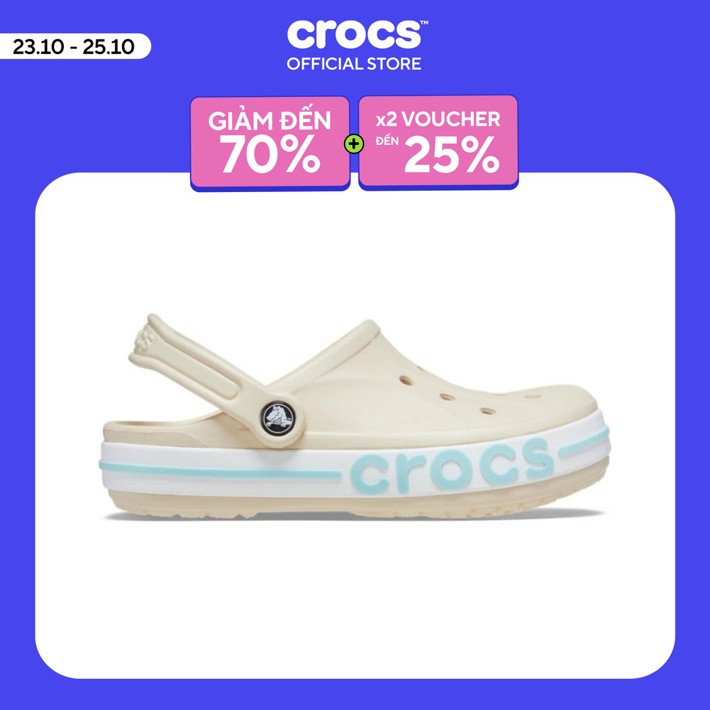 Giày Clog Unisex Crocs Bayaband - Winter White - 205089-1LI