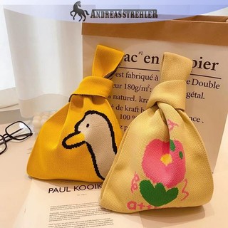 Onetimingfine Thời Trang Handmade Đan Túi Xách Nữ Thắt Lưng Cổ Tay Hàn Quốc Túi Tote Thường Ngày Có Thể Tái Sử Dụng Túi Mua Sắm VN