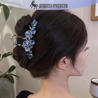 Onetimingfine Thời Trang Cô Gái Ngọt Ngào Thẻ Tóc Phụ Kiện Tóc Nữ Mới Hoa Camellia Lấy Kẹp Retro Đuôi Ngựa Bím Cua Kim Loại Lấy Kẹp VN