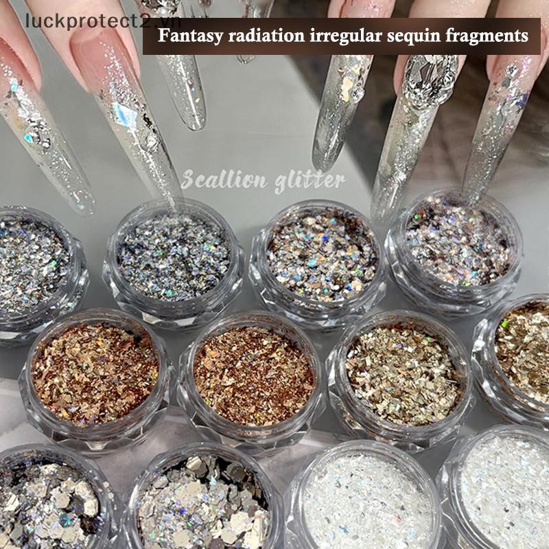 # luckpro # 1Box Ngôi Sao Lấp Lánh Móng Tay Lấp Lánh Pentagram Trang Trí Móng Tay Phụ Kiện Salon DIY Nail Art Design.