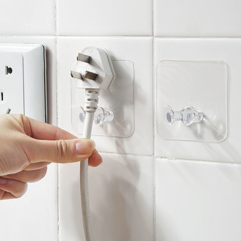 Không Khoan Kẹp Cáp Giá Đỡ Dây Treo Tường Tổ Chức Dây Tự Dính Tổ Chức Móc