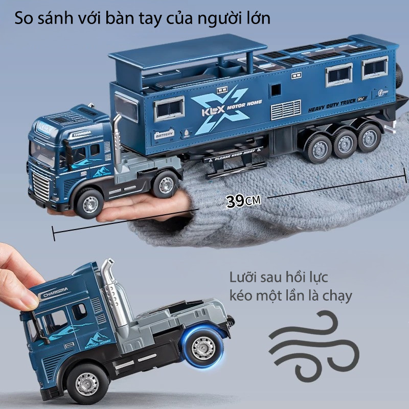 Đồ Chơi Xe ô Tô Cắm Trại Du Lịch,bằng Hợp Kim Có Nhạc Và đèn,kích Thước Rất Lớn 39 Cm,Đầu Xe Chống Va Chạm Và Chống Rơi
