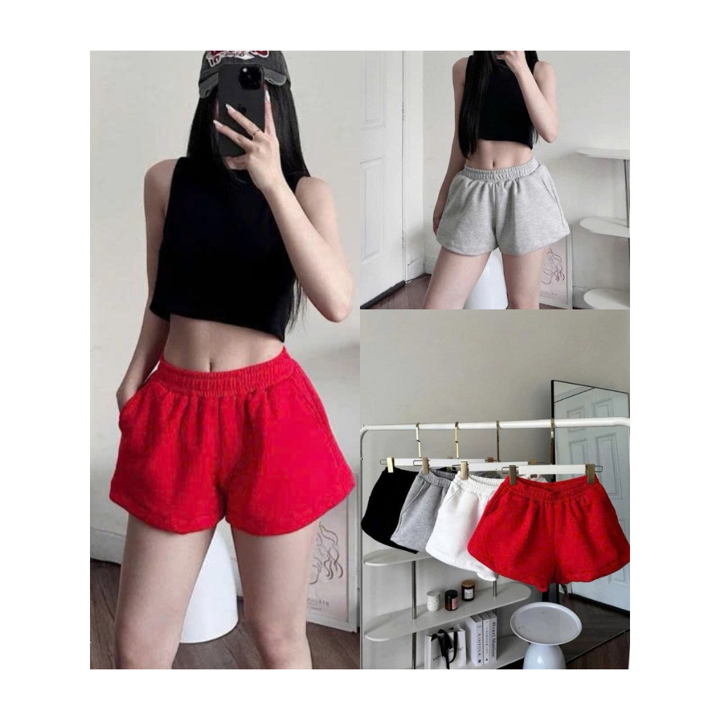 Quần Short Chất Nỉ Basic , Quần Đùi Nữ Ống Rộng Mềm Mại Cá Tính Đi Chơi , Ở Nhà Freesize, Dễ Thương_Q112