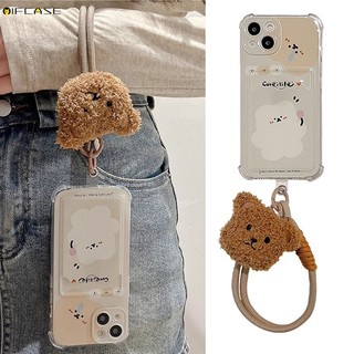 Tương Thích Cho Samsung Galaxy S25 Edge S24 S23 S22 S21 Plus FE + Note 20 Ultra 5G 4G Vỏ Điện Thoại Có Dây Đeo Sang Trọng Gấu Hoa Hộp Đựng Thẻ Dễ Thương