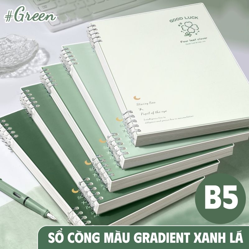 Sổ Còng Good Luck B5 120 Trang – Sổ Tay Ghi Chép Học Sinh, Planner Dễ Thương, Màu Pastel Tươi Sáng