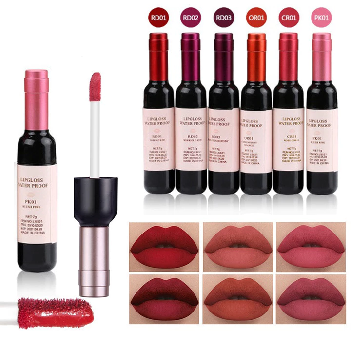 Son Bóng Son Môi Chống Thấm Nước Lâu Dài Trong R6 Màu Rượu Vang Đỏ Lip Tint Hình Ảnh