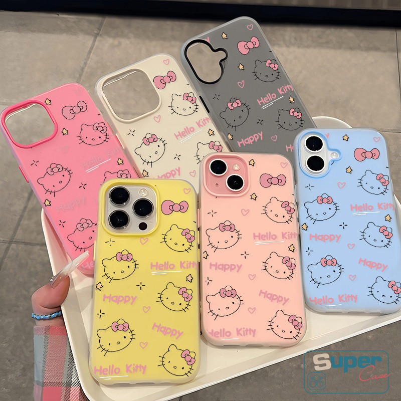 DCase Tương Thích Cho IPhone 11 13 15 16 17 12 14 Pro Max 7Plus XR X XS Max Air 16 7 14 6 15 Plus Hoạt Hình Thời Trang Dễ Thương Hello Kitty Trái Tim Tình Yêu Bảng Chữ Cái Doodle Bìa Mềm