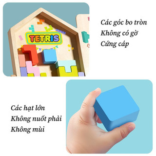【BabyJoy】Bộ Đồ Chơi Gỗ Xếp Hình Tetri,Đồ chơi xếp gạch Tetris bằng gỗ,Đồ Chơi Giáo Dục Montessori, Cho Trẻ 1-12 Tuổi