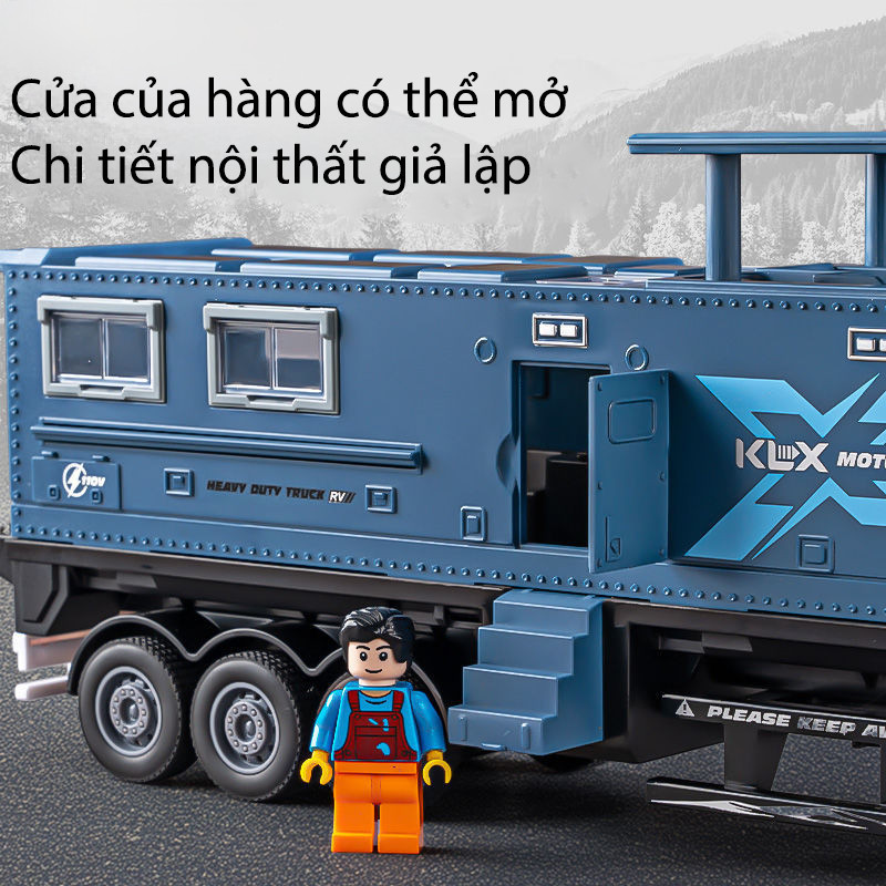 Đồ chơi xe ô tô cắm trại du lịch, có nhạc và đèn, kích thước rất lớn 39 cm, Chất Hợp Kim Bền Bỉ Quà Tặng Bé Trai/Gái