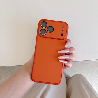 Phim Bảo Vệ Ống Kính Màu Cam Bạc Mờ Ốp Lưng Điện Thoại iPhone 17Promax 16Promax 11 12 13 14 15 Pro Max Chống Sốc Nam Nữ Vỏ Di Động