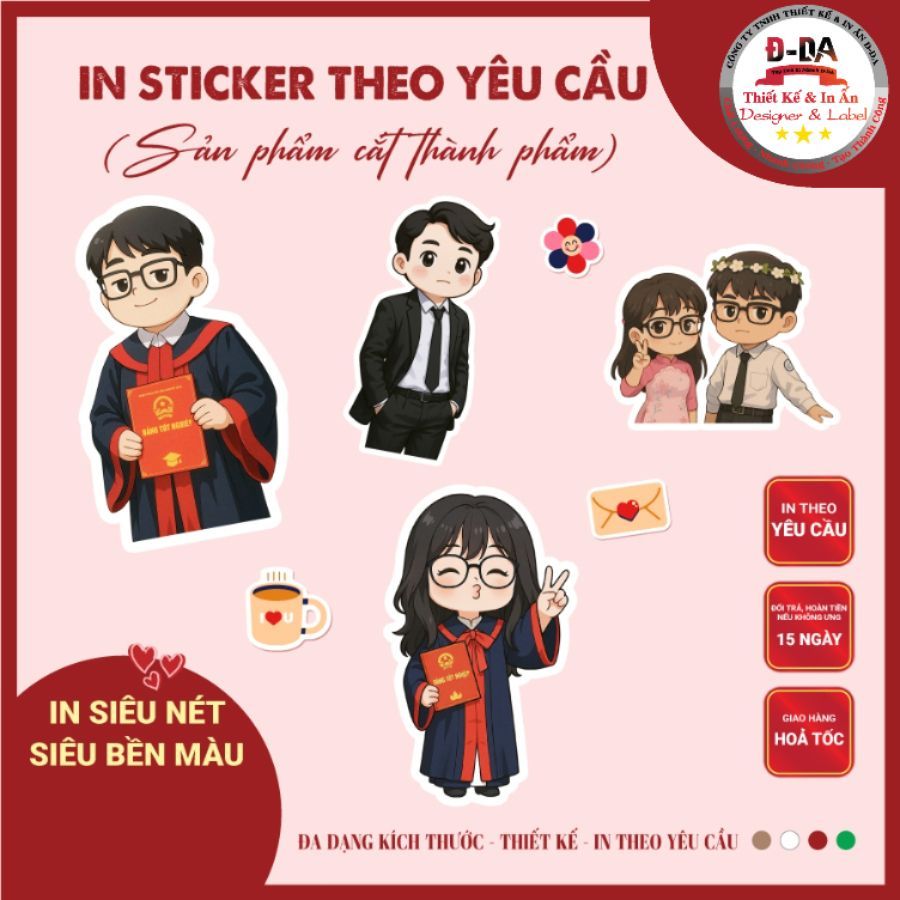 In Sticker ảnh theo yêu cầu combo 20 hình, In ảnh, Decal tách nền theo yêu cầu (SP Cắt Sẵn)