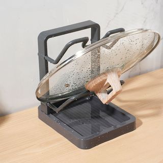 Hộp đựng nắp nồi COZYNEST, Giá đỡ nắp nồi thoát nước chống trượt, Giá đỡ thớt hai lớp dung tích lớn di động để lưu trữ bộ đếm hiệu quả dễ dàng