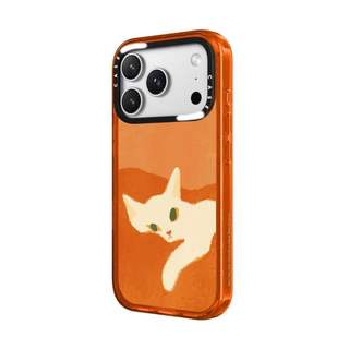 CASECASE X Retro Mèo Lười Cam Trong Suốt Cứng Hút Từ Tính Tác Động Dành Cho Apple IPhone 12 13 14 15 16 17 Pro Max Air Plus Có Hộp
