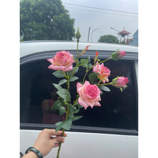 Cành hoa hồng lộc cao 60cm – Hoa giả vải trang trí sang trọng, tự nhiên như thật