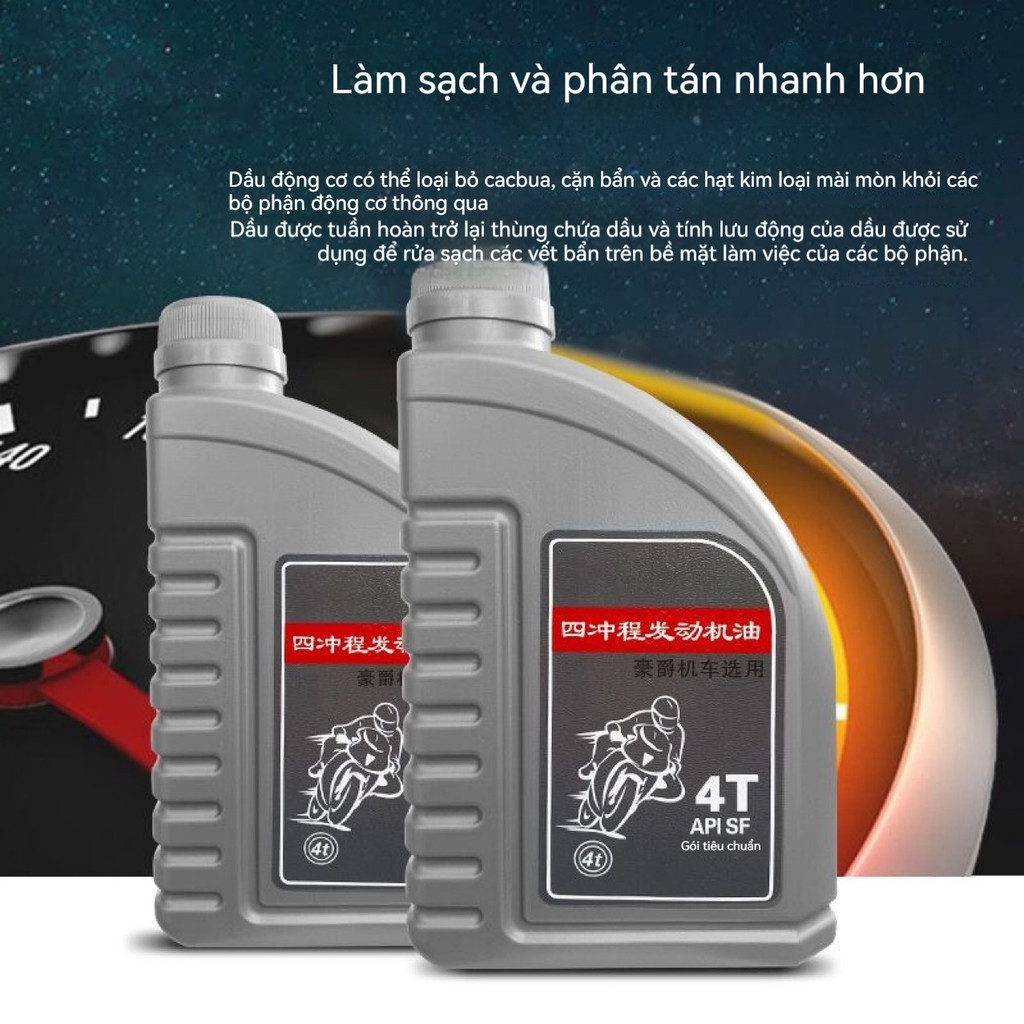 Dầu xe máy Haojue, dầu tổng hợp hoàn toàn cho xe tay ga 125, xe ba bánh 150, chống mài mòn, sử dụng được quanh năm.