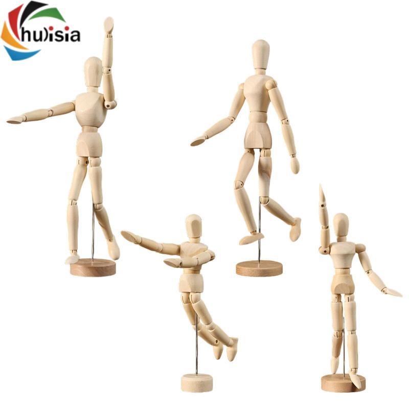 Mô hình rối dành cho nghệ sĩ, Manikin bằng gỗ có khớp nối có thể di chuyển cho bàn làm việc