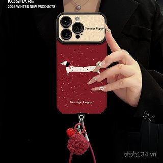 Splash Ink Puppy Dây Thích Hợp Cho 17 Vỏ Điện Thoại Năm Mới iphone15promax Silicone Da Cừu 16 Dễ Thương