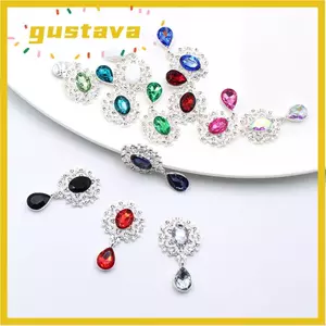 GUSTAVA 10 Chiếc Hợp Kim Kim Kim Cương Giả DIY Thủ Công Lấp Lánh Pha Lê Thổ Cẩm Mặt Trang Trí Mặt Dây Chuyền