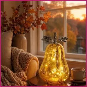 Bí Ngô Thủy Tinh Chiếu Sáng Trang Trí Lễ Tạ Ơn Thủy Tinh Làm Sáng Bí Ngô Cho Gia Đình Halloween Mùa Thu Lễ Tạ Ơn shopidaevn