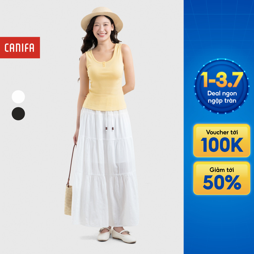 Chân váy nữ CANIFA dáng dài xòe maxi đi biển 6KS26S010