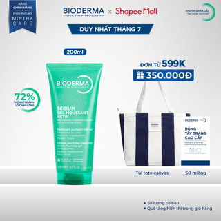 Gel rửa mặt làm sạch sâu và giảm mụn Bioderma Sébium Gel moussant actif - 200ml