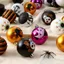 DONOVANQQ 16 Cái / bộ Mặt dây chuyền trang trí Halloween, Mặt dây chuyền bóng treo Halloween vẽ tròn, Nhựa quyến rũ Halloween 6cm Mặt dây chuyền cây trang trí Cây trang trí treo