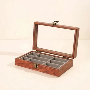 Khay đựng đồ trang sức Khay gỗ hình chữ nhật có lớp lót Đồ trang sức Tiết kiệm không gian đa chức năng cho Vanity, Dresser