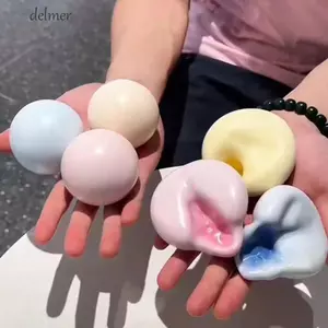 DELMER Pinch Đồ Chơi, Đồ Chơi Bóp Giảm Hình Dạng, Đồ Chơi Cảm Giác Sáng Tạo Thực Tế Tay Làm Bóng Da Băng Dính Cơm Trẻ Em Sinh Nhật