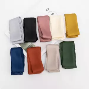 Khăn lụa Satin N 5x200cm Đầu mỏng dài Ne Túi ruy băng Dây buộc tóc cho nữ FSI