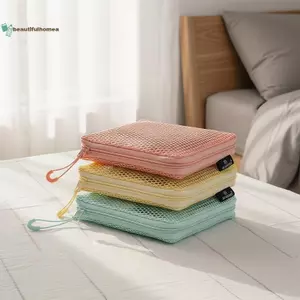 BeautifulHomeA Lưới Thoáng Khí Túi Đựng Mỹ Phẩm Dây Kéo Mịn Di Động Nhà Vệ Sinh Tổ Chức Cho Doanh Nhân Ngắn Du Lịch VN
