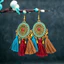 Retro Bohemian Dài Tua Rua Bông Tai Thiểu Số Phong Cách Dân Tộc Thanh Lịch Sang Trọng Nhẹ Sang Trọng Bông Tai Cao Cấp