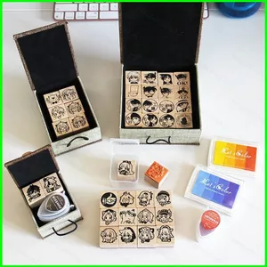 HT3 Thám Tử Lừng Danh Conan Seal Anime Tài Khoản Tay Con Dấu Bằng Gỗ Hộp Đựng Inkpad Đóng Sinh Viên Văn Phòng Phẩm Quà Tặng TH3