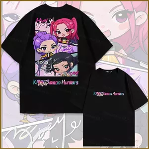 Áo thun cotton dày KPOP Demon Hunters 220g Rumi‌ Mira‌ Áo thun ngắn tay anime Zoey