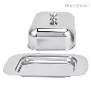 WANYEDI Đĩa Bơ Có Nắp, Có Tay Cầm Nắp Hộp Phô Mai Inox, Giá Đỡ Giữ Bơ Bền Nhà Hàng Sử Dụng