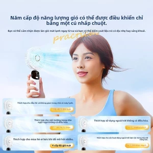2026 Phong Cách Mới Quạt Nhỏ Cầm Tay Di Động Gấp Ngoài Trời Mini Hiển Thị Kỹ Thuật Số USB Cầm Tay