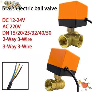 NOTE1 1 Chiếc Van Bi Điện, Van Điện Từ 2 Chiều DN15 / DN20 / DN25, Bền 1 / 2 "3 / 4" 1 "Ba Dây Hai Điều Khiển 220V AC 12V DC Thiết Bị Truyền Động Van Đồng Thau