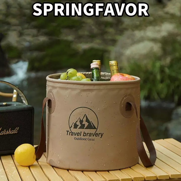 Xô cắm trại SPRINGFAVOR, Thùng đựng chậu di động Xô đựng nước gấp, Dung tích lớn thời trang 5L / 10L / 20L Đồ dùng cắm trại Túi cắm trại