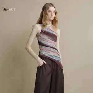 JULYHOT Gợi Cảm Không Đều Suông Vai Camisole Nữ Mùa Hè Vỏ Lớp Phù Hợp Với Áo Massivedeals