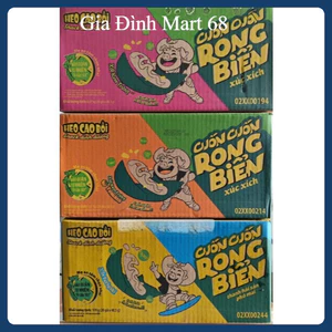 Thùng Xúc Xích Heo Cao Bồi Cuốn Cuốn Rong Biển Xốt Kem Trứng, Tomato, Teriyaki( 20 gói x Gói 50g)