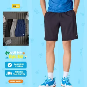 Quần short nam thể thao YODY in logo phản quang vải nhẹ chuẩn phom MAJT25S062