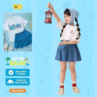 [Đồng giá] Chân Váy Bé Gái Denim Ngắn Xoè YODY mềm mại, thoáng khí GKSK25S001