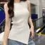 HFSHY Mùa Hè Mới Thiết Kế Thời Trang Dệt Kim Camisole Top Slit Slim Fit Top Nữ VN
